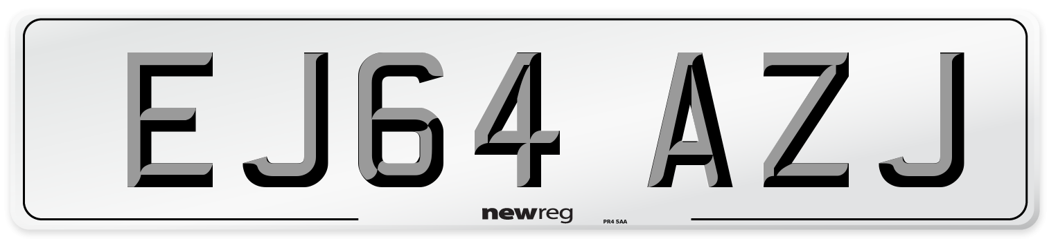 EJ64 AZJ Number Plate from New Reg
